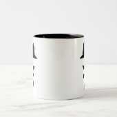 髭及び帽子のピクトグラムのマグ ツートーンマグカップ (中央)