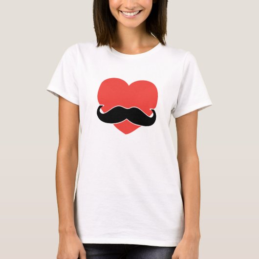 髭愛ハートのTシャツ Tシャツ (正面)