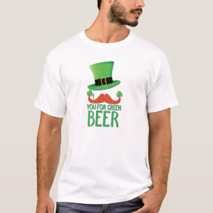 髭緑ビールショウガの髭のクローバーのための Tシャツ