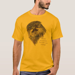 髭質問カワウソの保存それ動物のユーモア Tシャツ