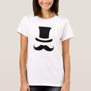 髭/口ひげのシルクハット Tシャツ