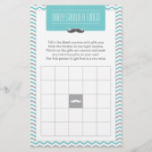 髭/小さい人のベビーシャワーのビンゴのゲームカード 便箋 (正面)