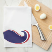 髭-赤、白および青 キッチンタオル (四つ折り)