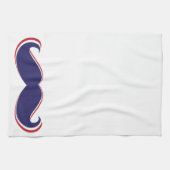 髭-赤、白および青 キッチンタオル (横)