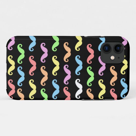 髭(黒)の多く Case-Mate iPhoneケース (裏面(横))