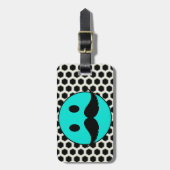 髭Stacheを搭載するレトロのおもしろいな顔 ラゲッジタグ (正面縦)