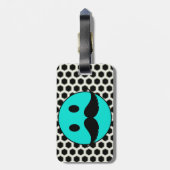 髭Stacheを搭載するレトロのおもしろいな顔 ラゲッジタグ (裏面縦)