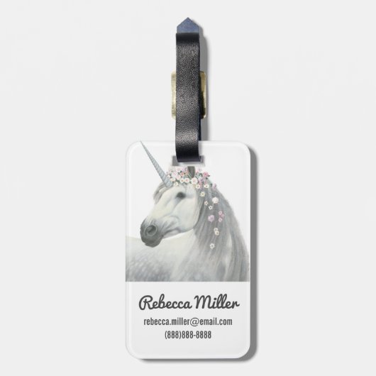 鬣の花との精神のユニコーン ラゲッジタグ (裏面縦)