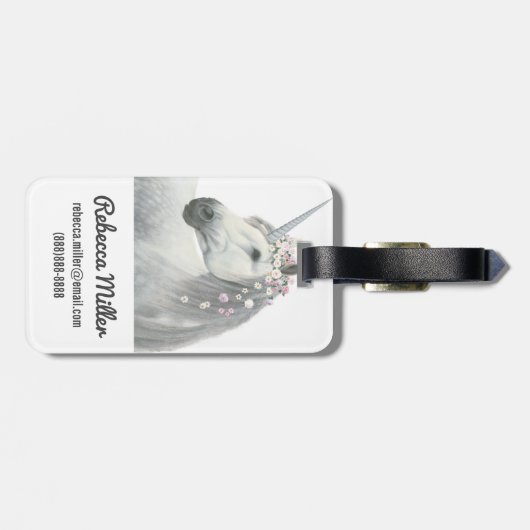 鬣の花との精神のユニコーン ラゲッジタグ (裏面横)