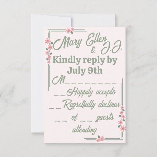 鬱病の時に色あせた花 出欠カード (正面)