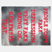 鬱病 フリースブランケット (正面(横))