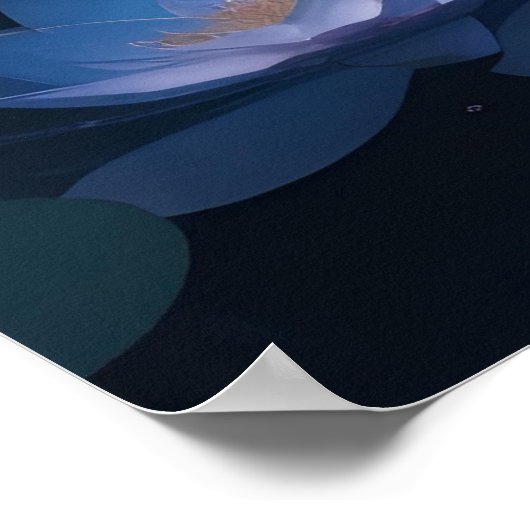 鬱蒼とした森の中の夢のような月光の池 ポスター (角)