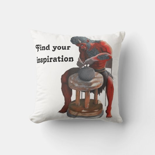 鬼が作る日本の陶芸ファンタジー装飾用クッション クッション (正面)