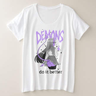 鬼それは軽いTシャツをよくします プラスサイズTシャツ