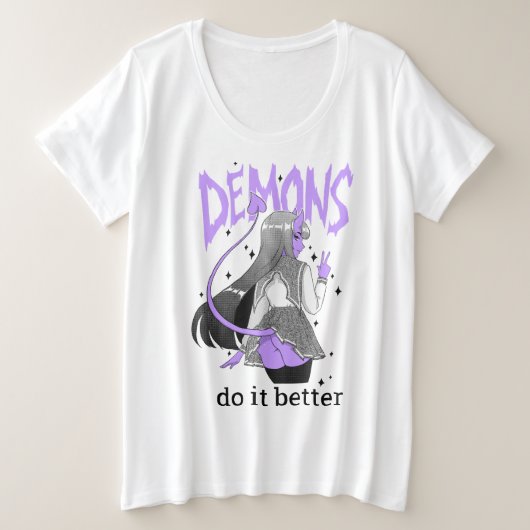 鬼それは軽いTシャツをよくします プラスサイズTシャツ (デザイン正面)