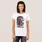 鬼と紅葉のタトゥーデザイン Tシャツ (正面フル)