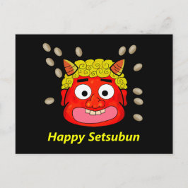 鬼に豆をまく ポストカード