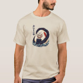 鬼のおにぎり神・鬼侍・和風おにぎり波 Tシャツ (正面)