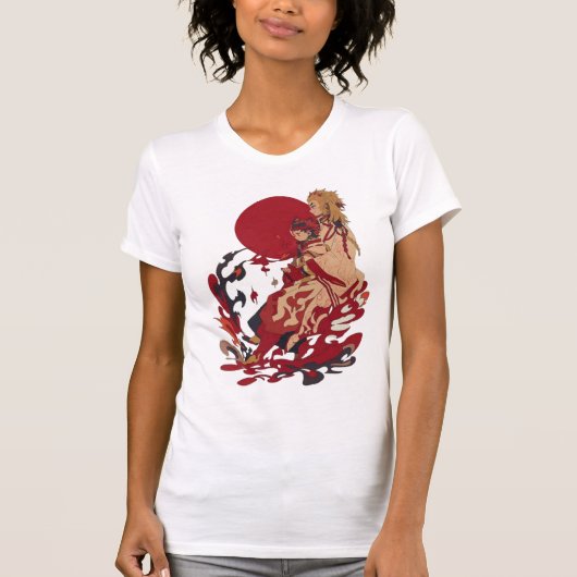 鬼の層キメツヤイバしのぶ丹次郎  Tシャツ (正面)