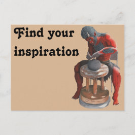 鬼の紡ぎ陶車ファンタジー絵葉書 ポストカード