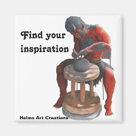 鬼の紡績陶車ファンタジーのボタン磁石 マグネット