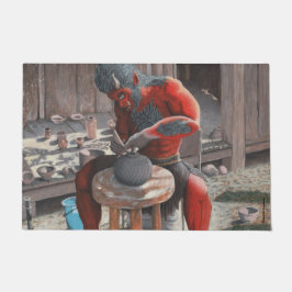 鬼の鬼が焼き物日本のファンタジーの扉マット ドアマット