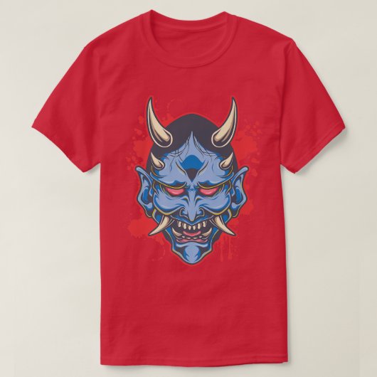 鬼の鬼の仮面日本の – 邪悪な神話的な生き物P Tシャツ (デザイン正面)