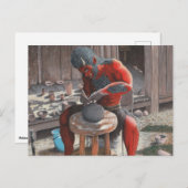 鬼ろっこ陶芸陶芸ファンタジーポストカード ポストカード (正面/裏面)