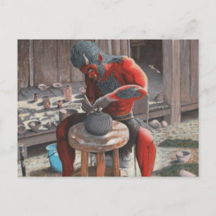 鬼ろっこ陶芸陶芸ファンタジーポストカード ポストカード