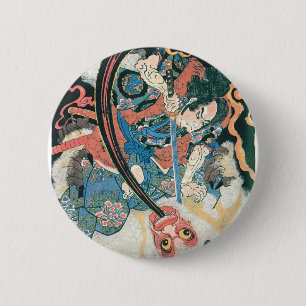 鬼を殺す武日本の士絵画古代 缶バッジ