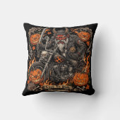 鬼サムライ・バイカー・ハロウィン枕 - ライドに生きる クッション (裏面)