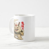 鬼ヌードル妖怪 - 日本の食のモンスターアート コーヒーマグカップ (正面左)