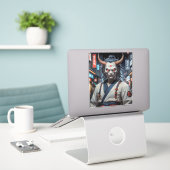 鬼侍 シール (デスク上のノートパソコン)