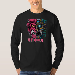 鬼日本の仮面サイボーグ悪魔ジャパン民俗色 Tシャツ