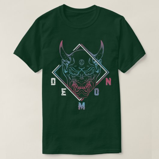 鬼日本の美侍の鬼が鬼の戦争を仮面 Tシャツ (デザイン正面)
