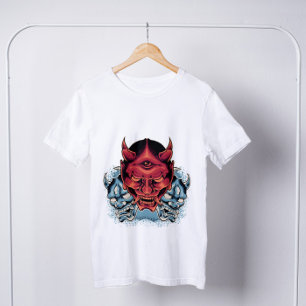 鬼日本の般若面 Tシャツ