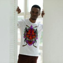 鬼日本の般若鬼面 Tシャツ