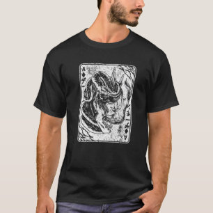 鬼日本の面鬼面武士道侍 Tシャツ