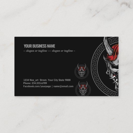 鬼日本の面 名刺 (裏面)