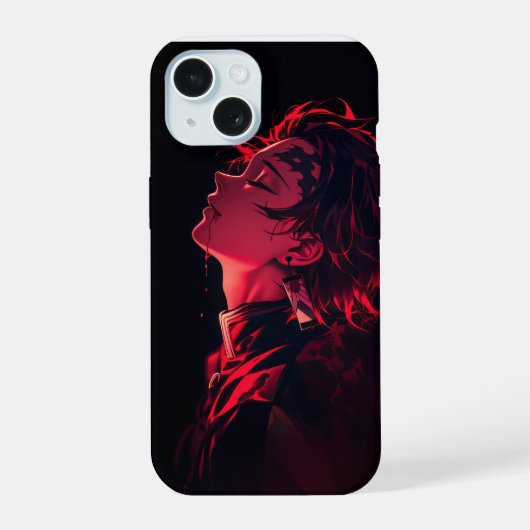 鬼滅の刃の炭治郎 iPhone 15ケース (裏面)