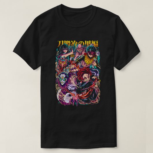 鬼滅の刃柱と鬼の激闘アート Tシャツ (デザイン正面)