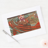 鬼若丸の鯉退治,国芳モンスターカープ、国芳、浮世絵 長方形シール (封筒)