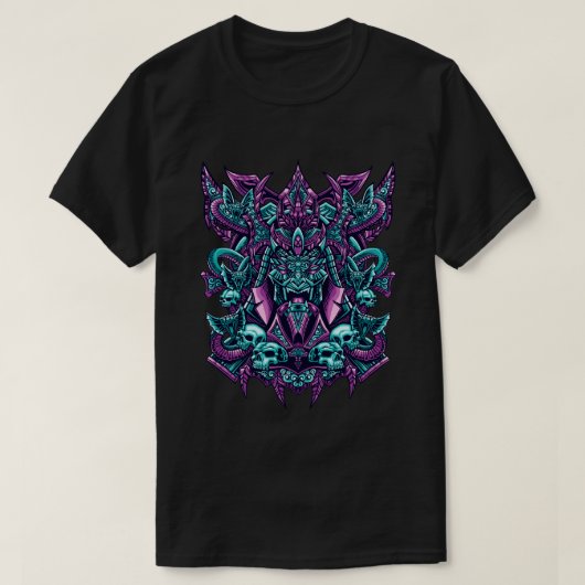 鬼面とスカル Tシャツ (デザイン正面)