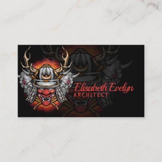 鬼面の侍の兜 名刺 (正面)