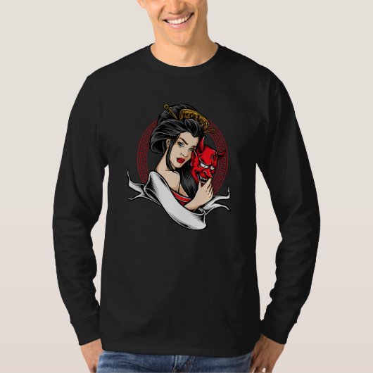 鬼面の芸者 Tシャツ (正面)