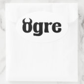 鬼 楕円形シール (バッグ)