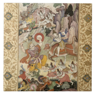 鬼Andhaka、c.1585-90を殺すShiva タイル
