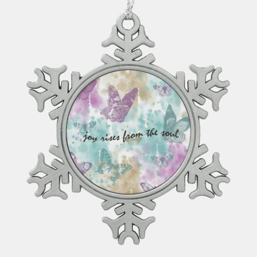 魂から湧き出る喜び スノーフレークピューターオーナメント (正面)