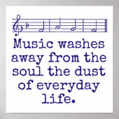 魂から遠くに音楽を洗う – 音楽引用文 ポスター (正面)