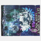 魂が導いてくれる（青） フリースブランケット (正面(横))